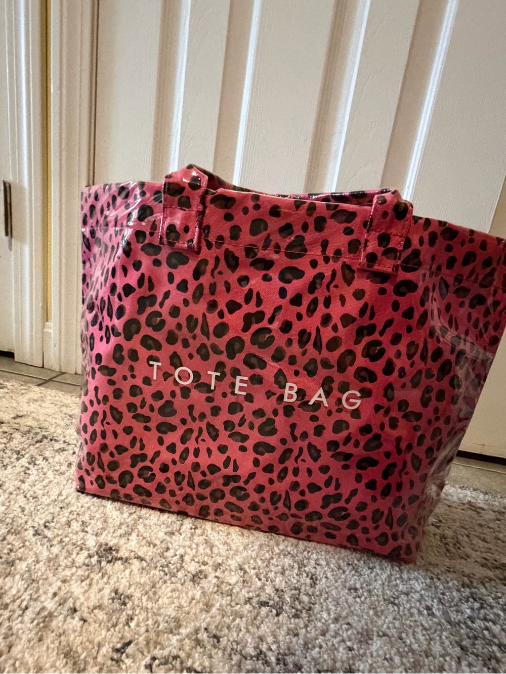 Pink Leopard Print Tote Bag -